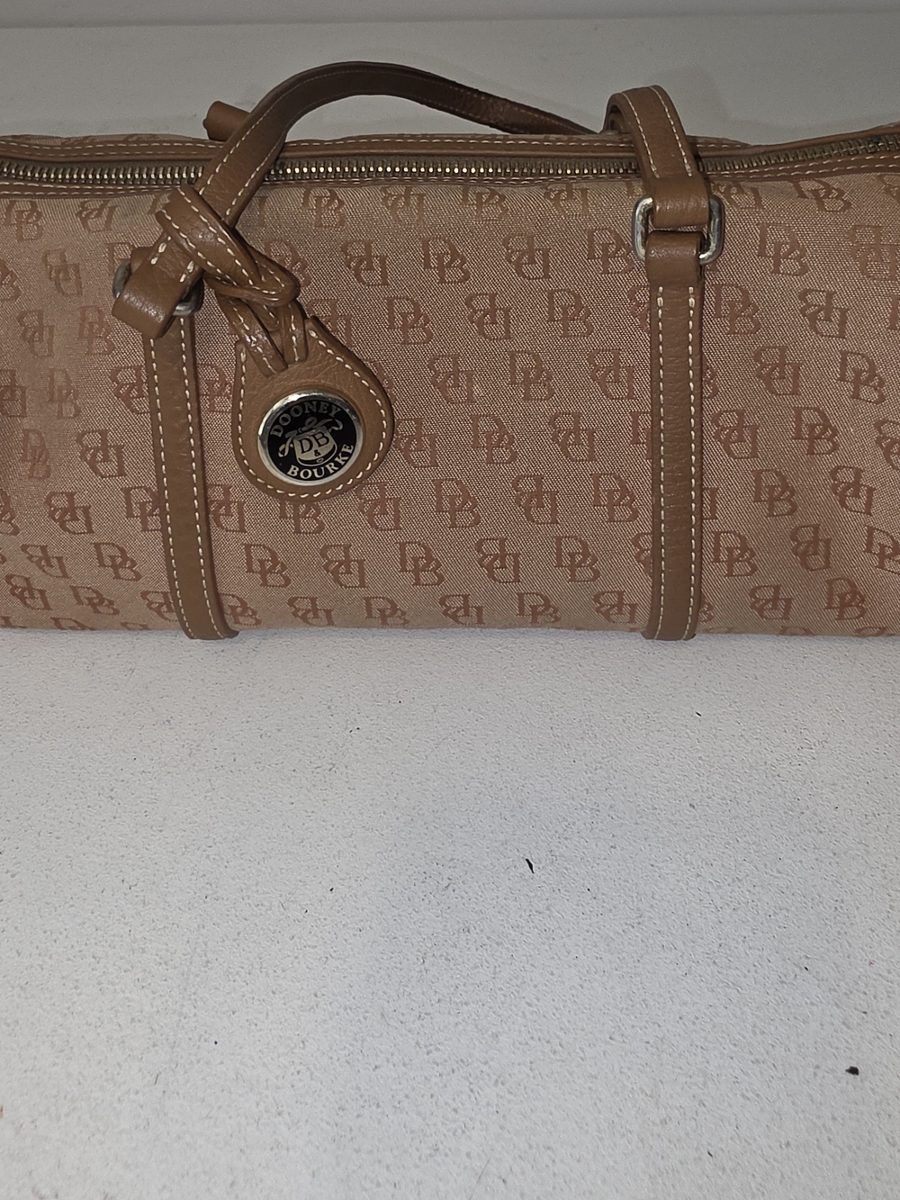 vintage Dooney & Bourke signature monogram canvas barrel